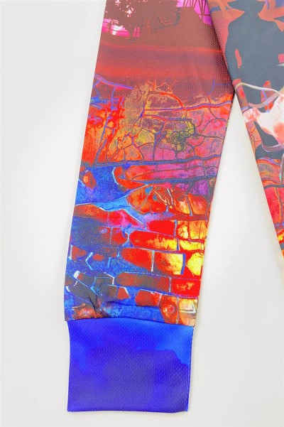 Order online custom-made long-sleeved men's polo shirts, personal design jumping competitions, bullfighting competitions, full-piece printing, dye-sublimation specialty store, three buttons P1431 side view